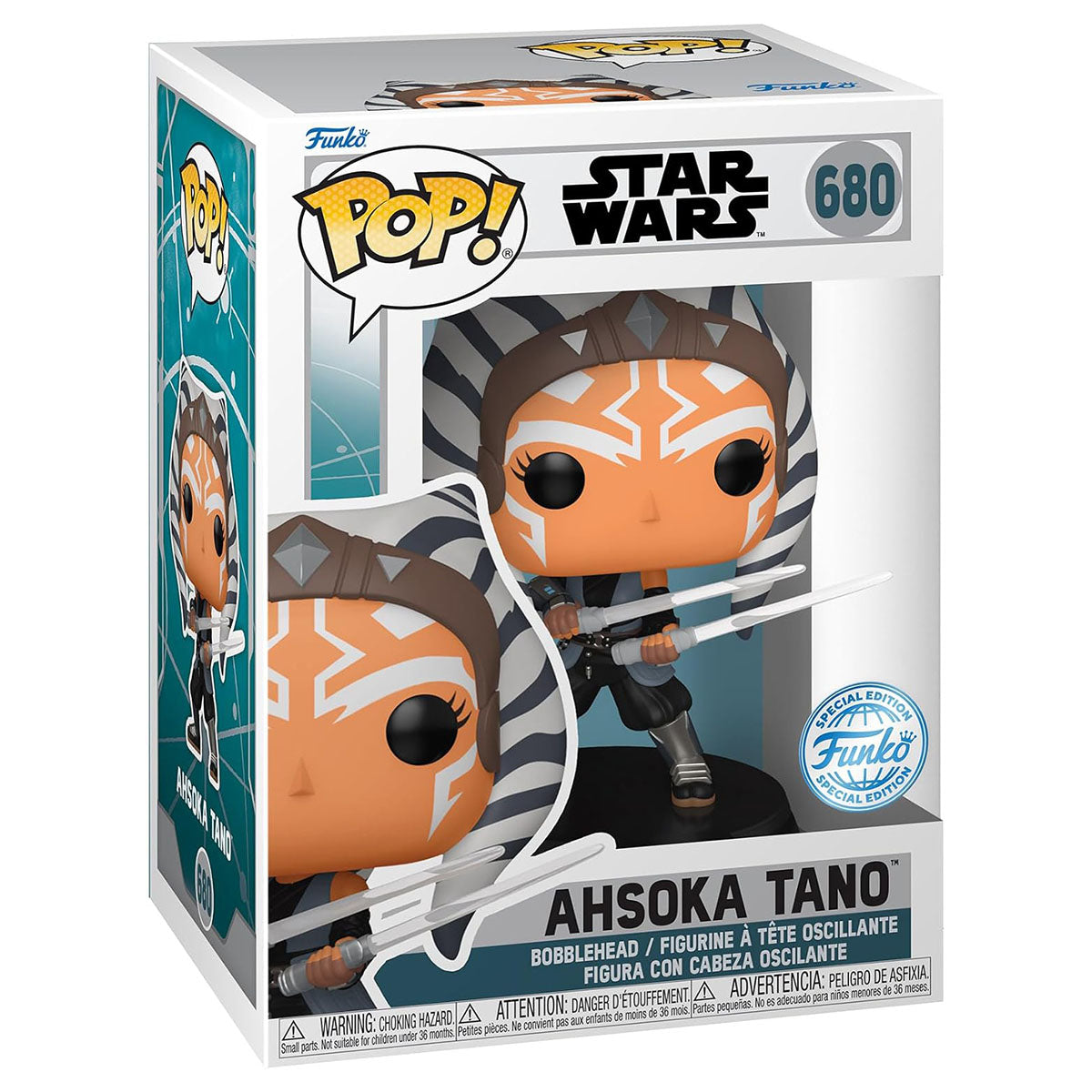 Funko Pop! Star Wars: Ahsoka Tano with Dual Lightsabers Bobble-Head Figure #680