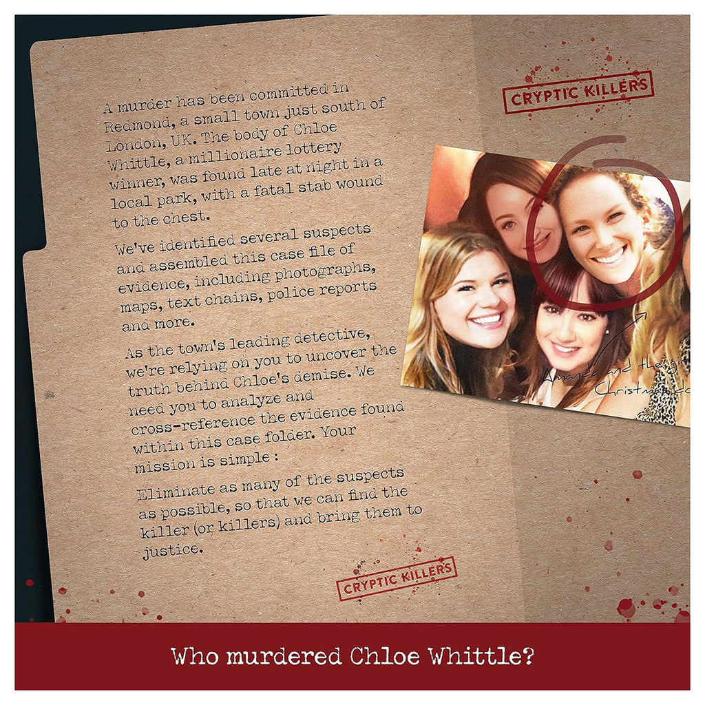 Cryptic Killers: Murder of a Millionaire File Case Game