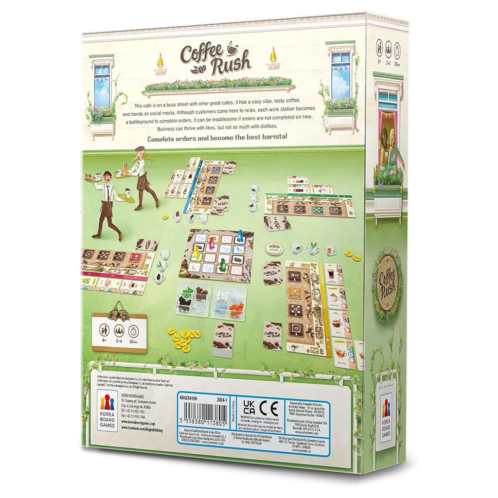 Coffee Rush board game back cover