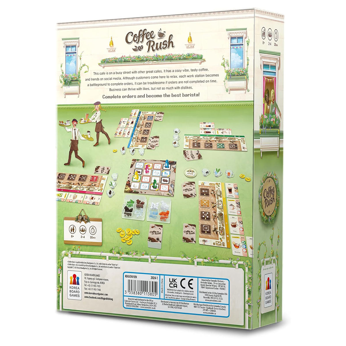 Coffee Rush board game back cover