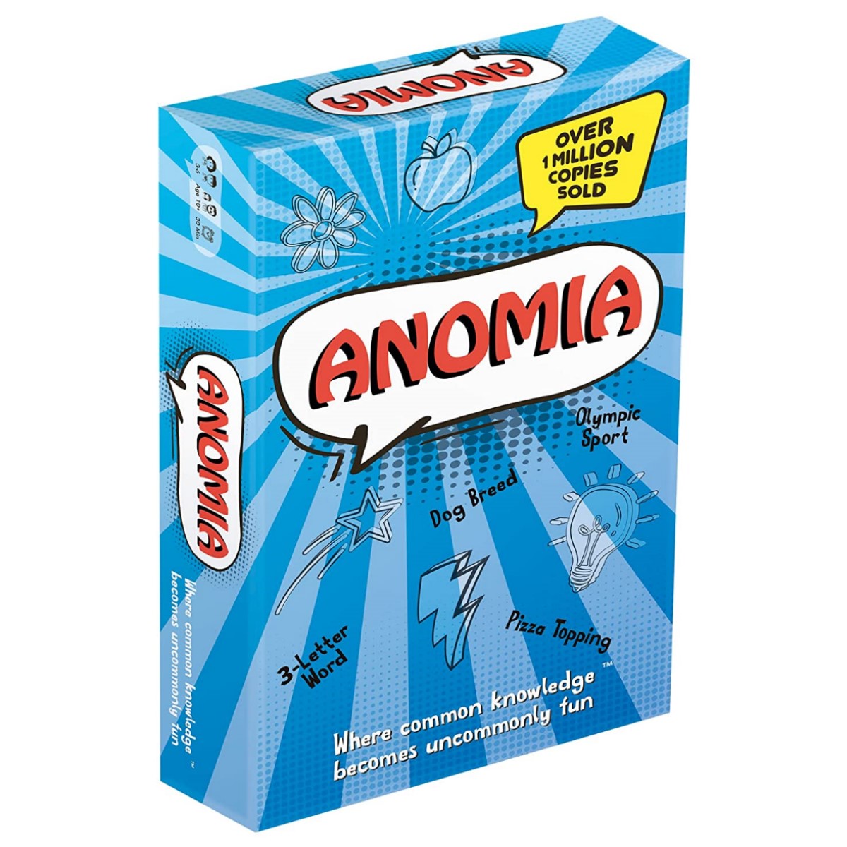Anomia card game box party word game