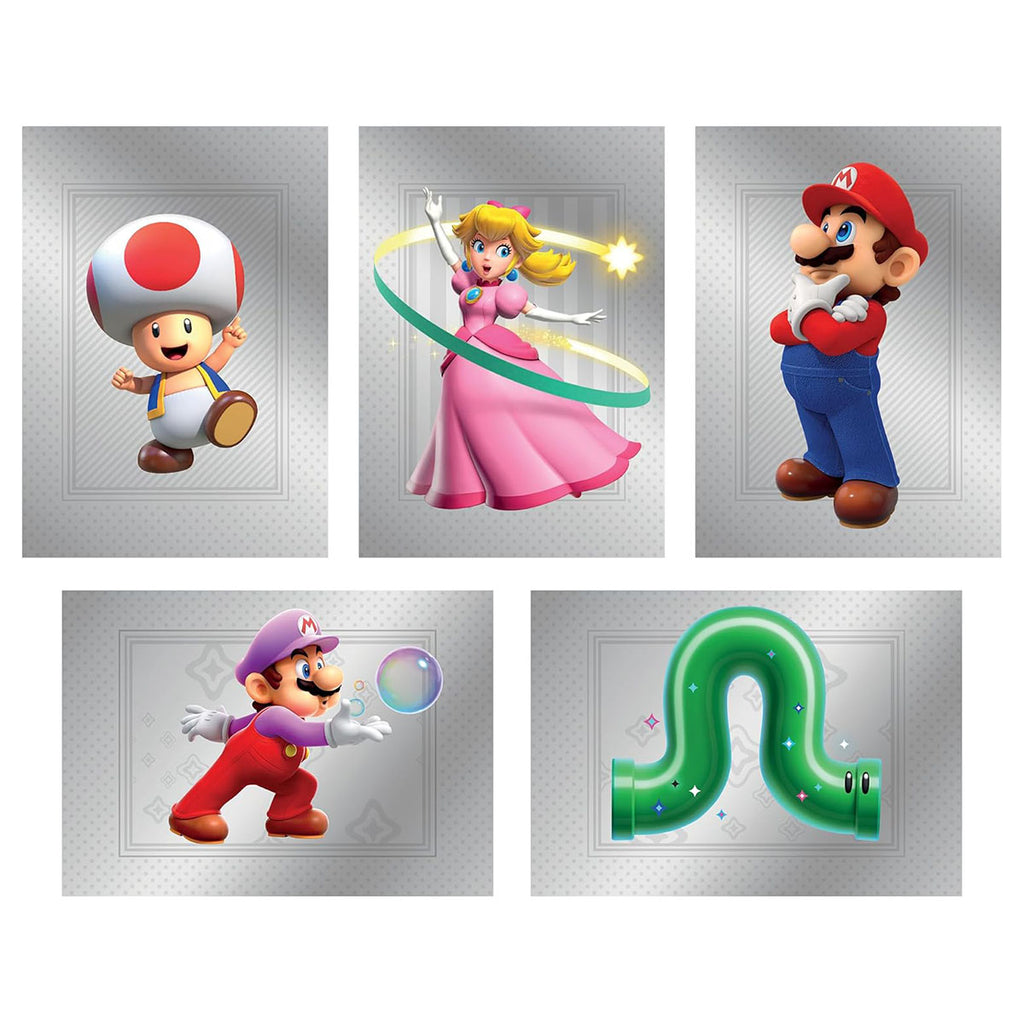 Super Mario character and foil stickers close-up