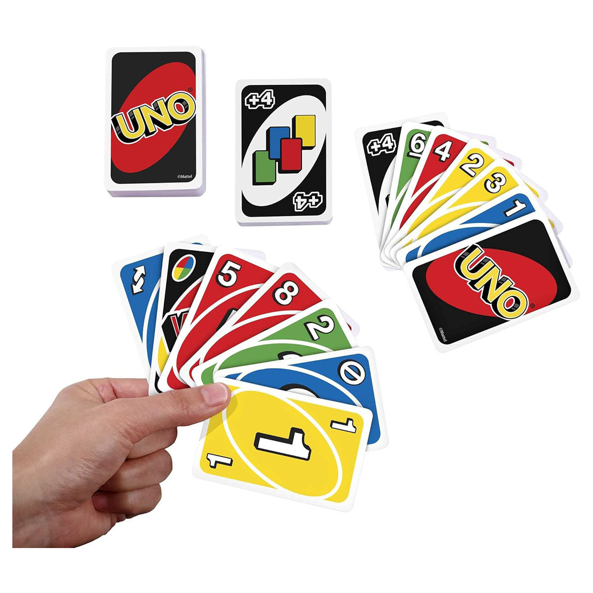 UNO gameplay cards colour matching action cards setup