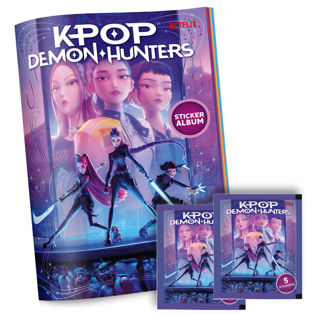 KPOP Demon Hunters Sticker Album & 2x Sticker Packs Bundle