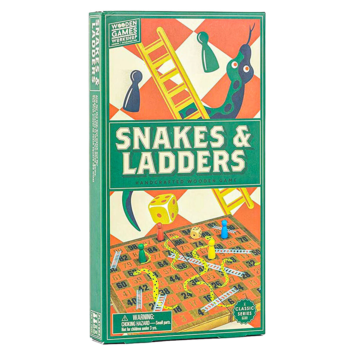 Snakes & Ladders Handcrafted Wooden Game