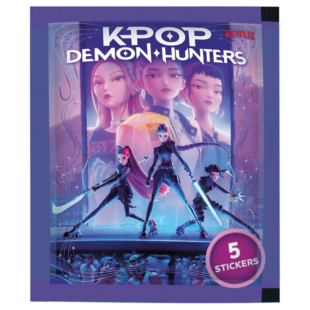 KPOP Demon Hunters Sticker Album & 5x Sticker Packs Bundle