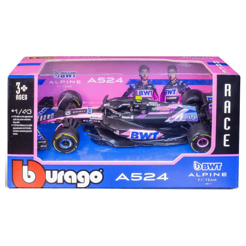Bburago Alpine F1 A524 2024 Pierre Gasly 1:43 Race Car