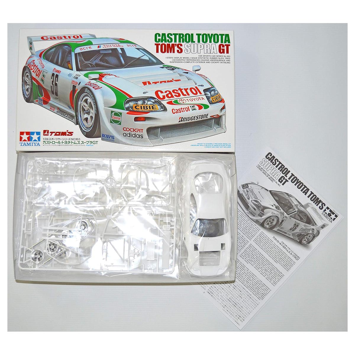 Tamiya Castrol Toyota Tom's Supra GT Sports Car Series No. 163 Model Kit