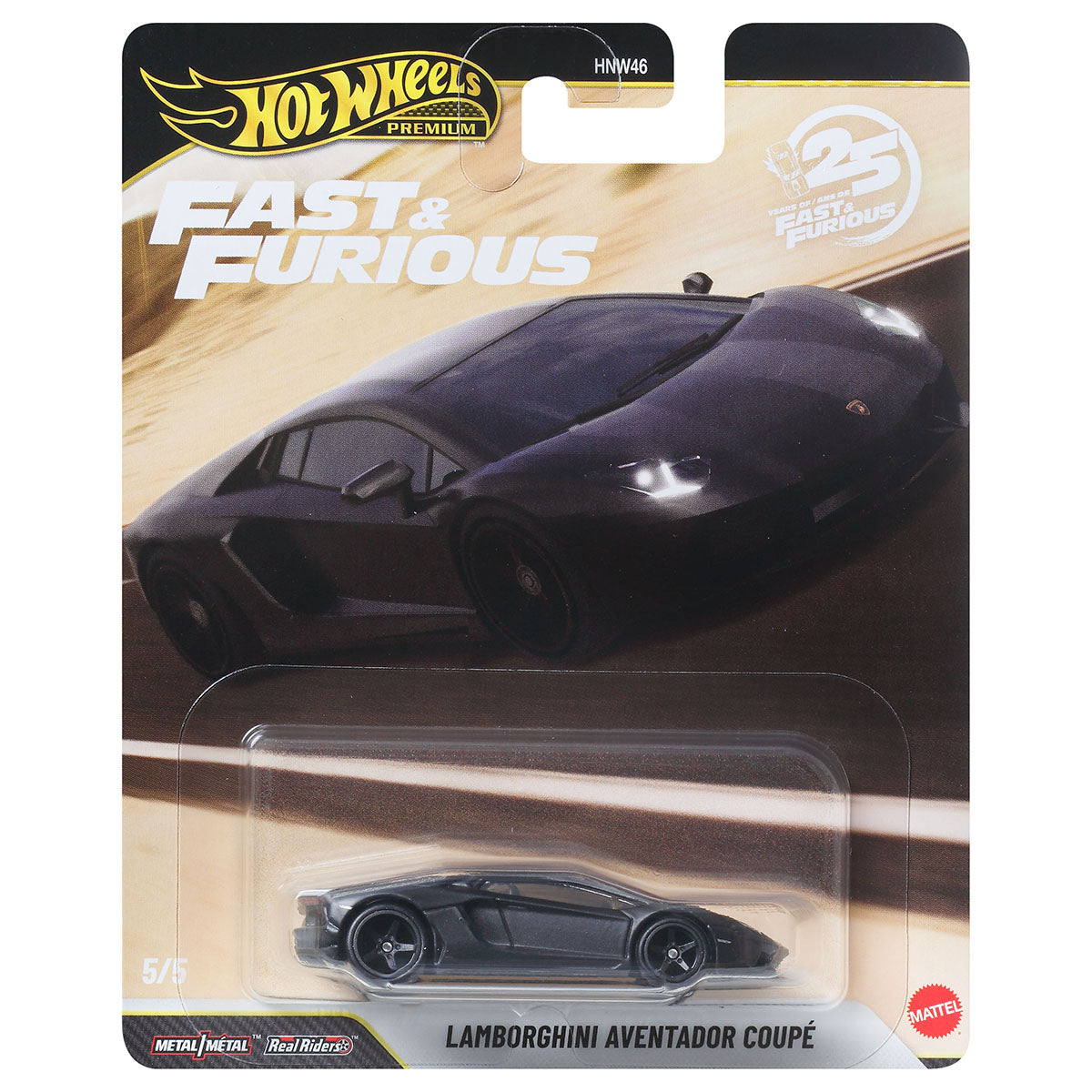 ​Hot Wheels Premium Fast & Furious 25 Years: Lamborghini Aventador Coupé Die Cast Car 5/5