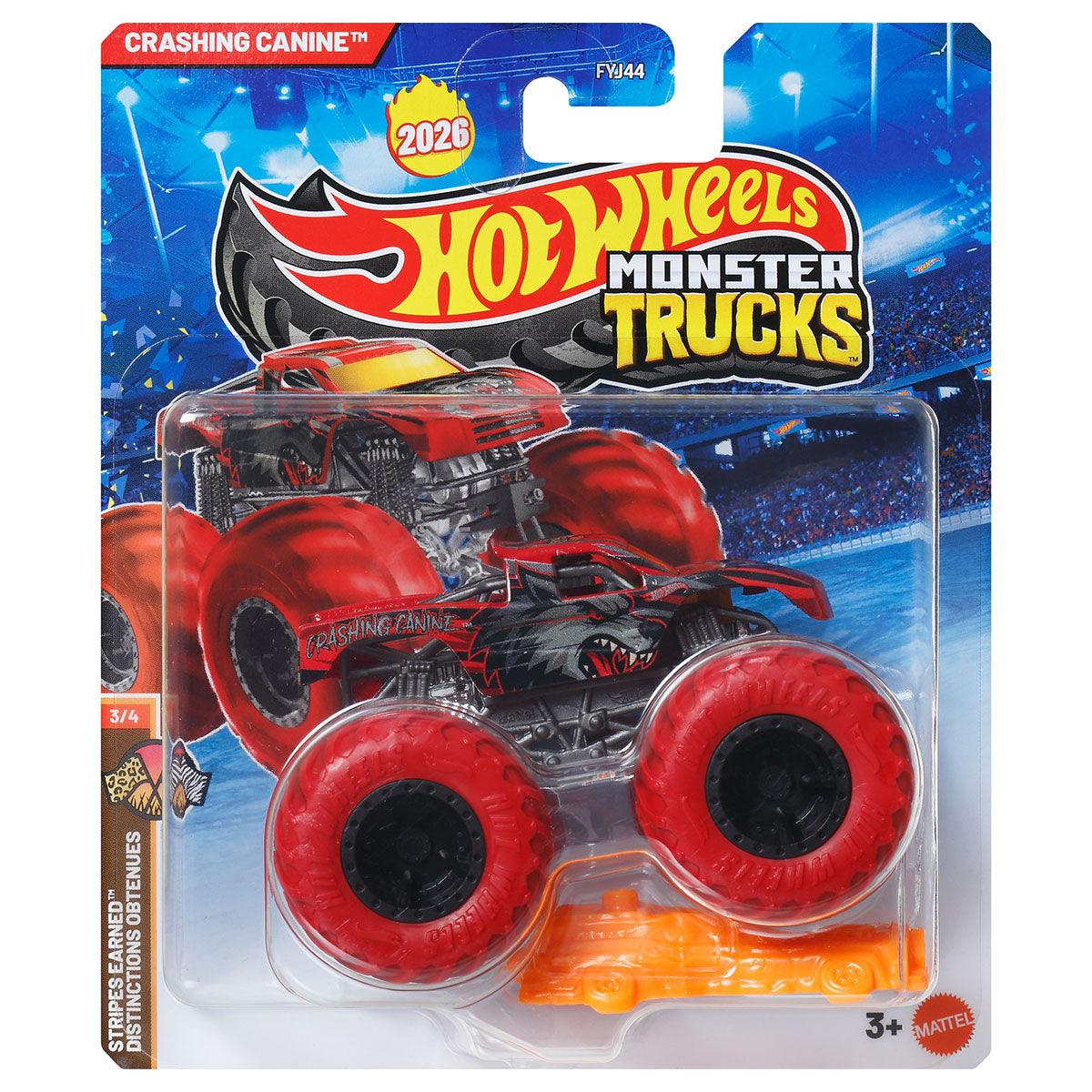 Hot Wheels Monster Trucks Stripes Earned: Crashing Canine Truck 3/4