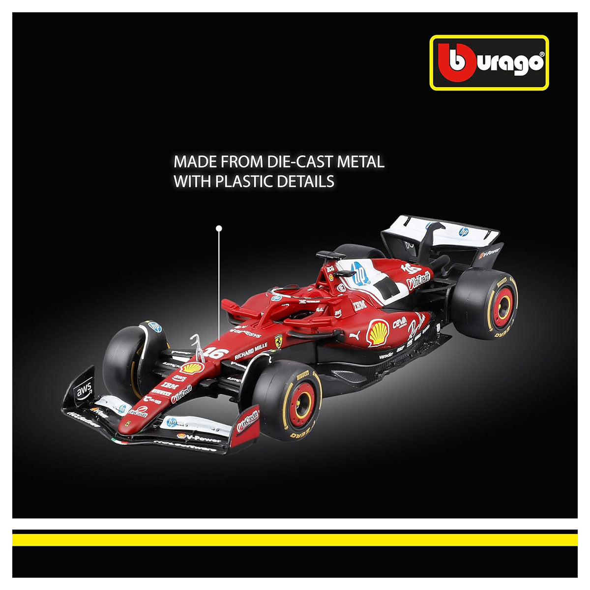 Bburago Ferrari SF-25 2025 Charles Leclerc 1:43 F1 Race Car