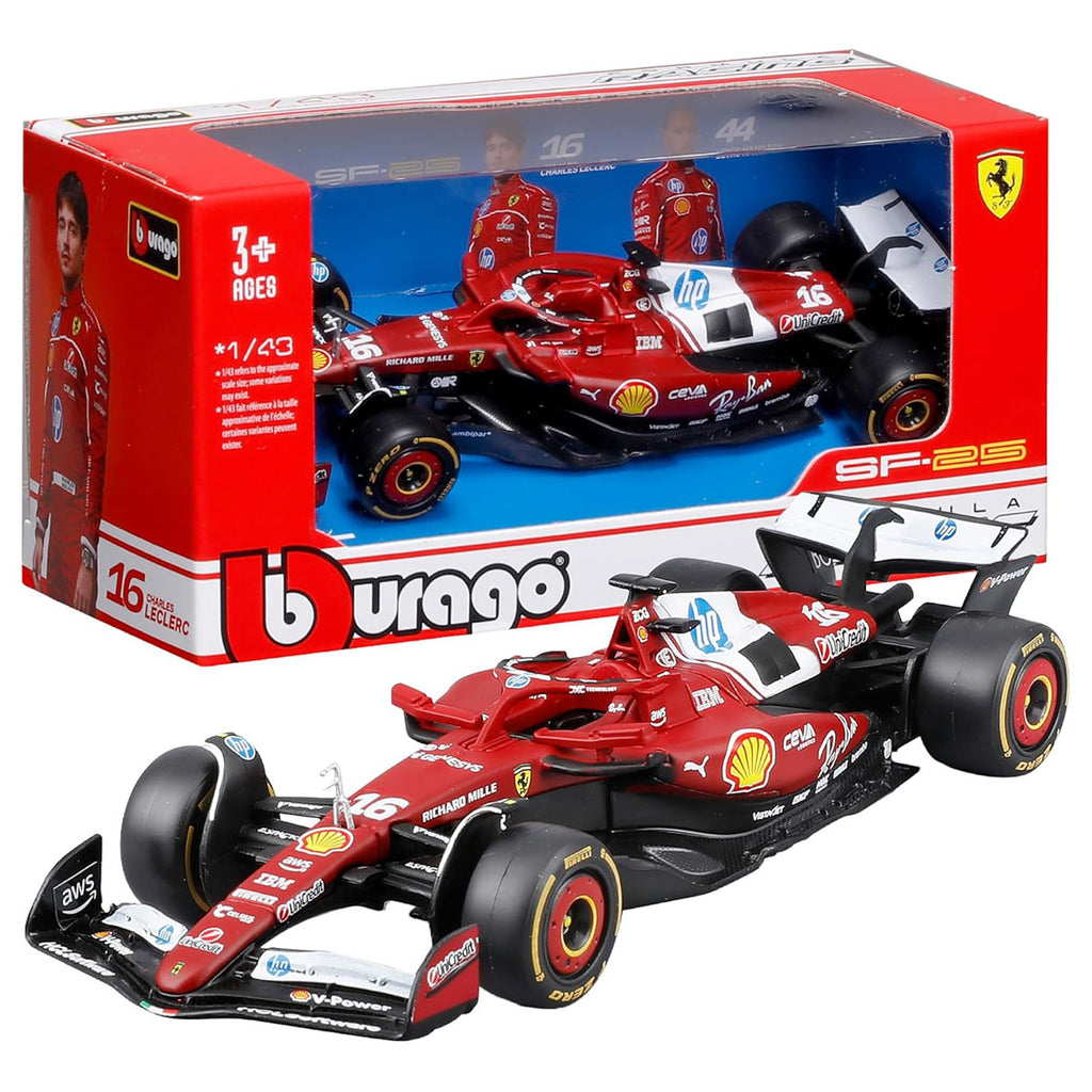 Bburago Ferrari SF-25 2025 Charles Leclerc 1:43 F1 Race Car