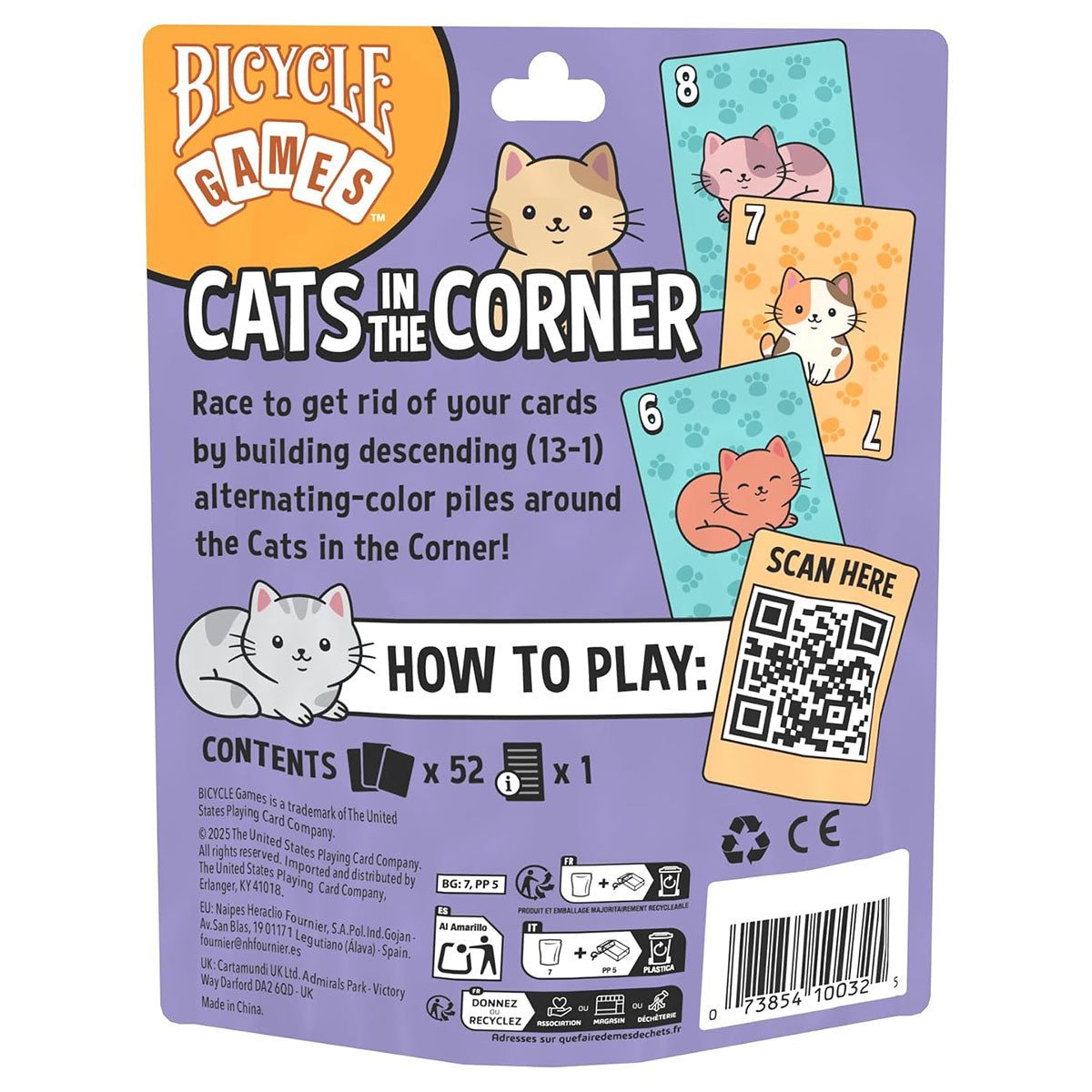 Bicycle Games Cats in the Corner Card Game