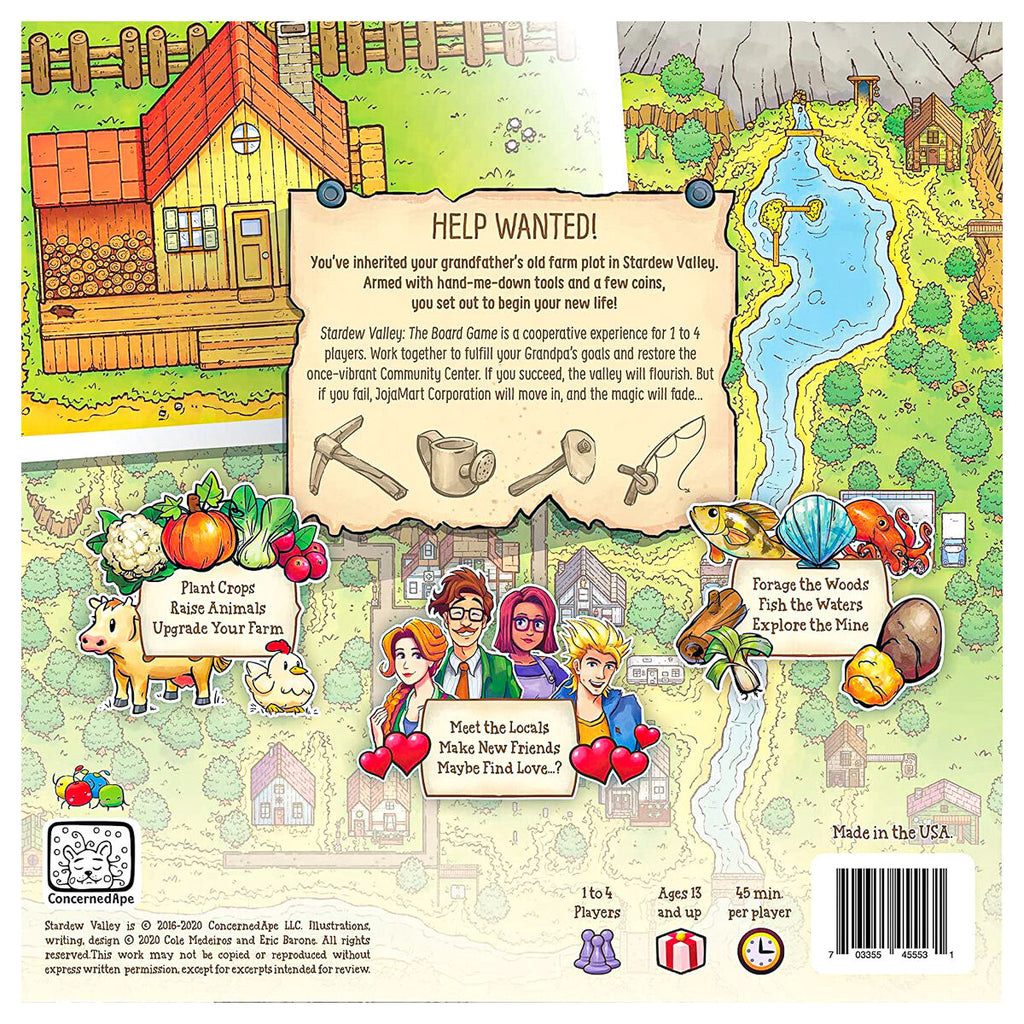 Stardew Valley: The Board Game box back