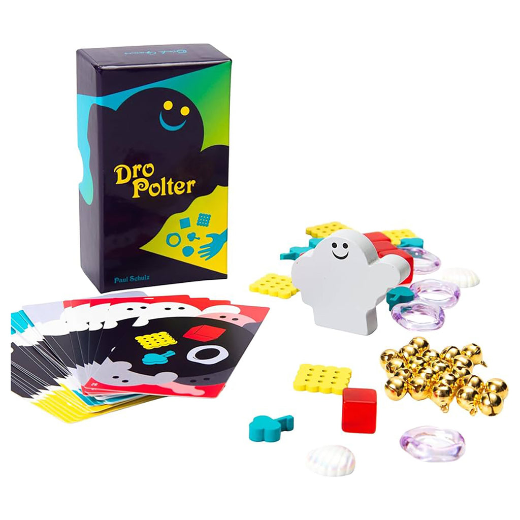 Dropolter family board game components