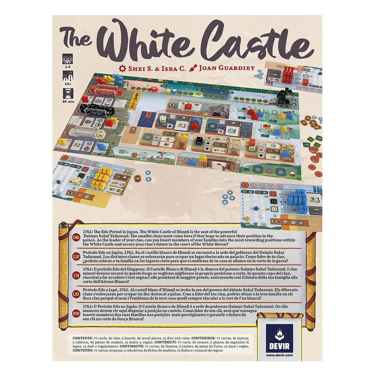 The White Castle - Strategic Euro Board Game Set in Himeji Castle for 1-4 Players