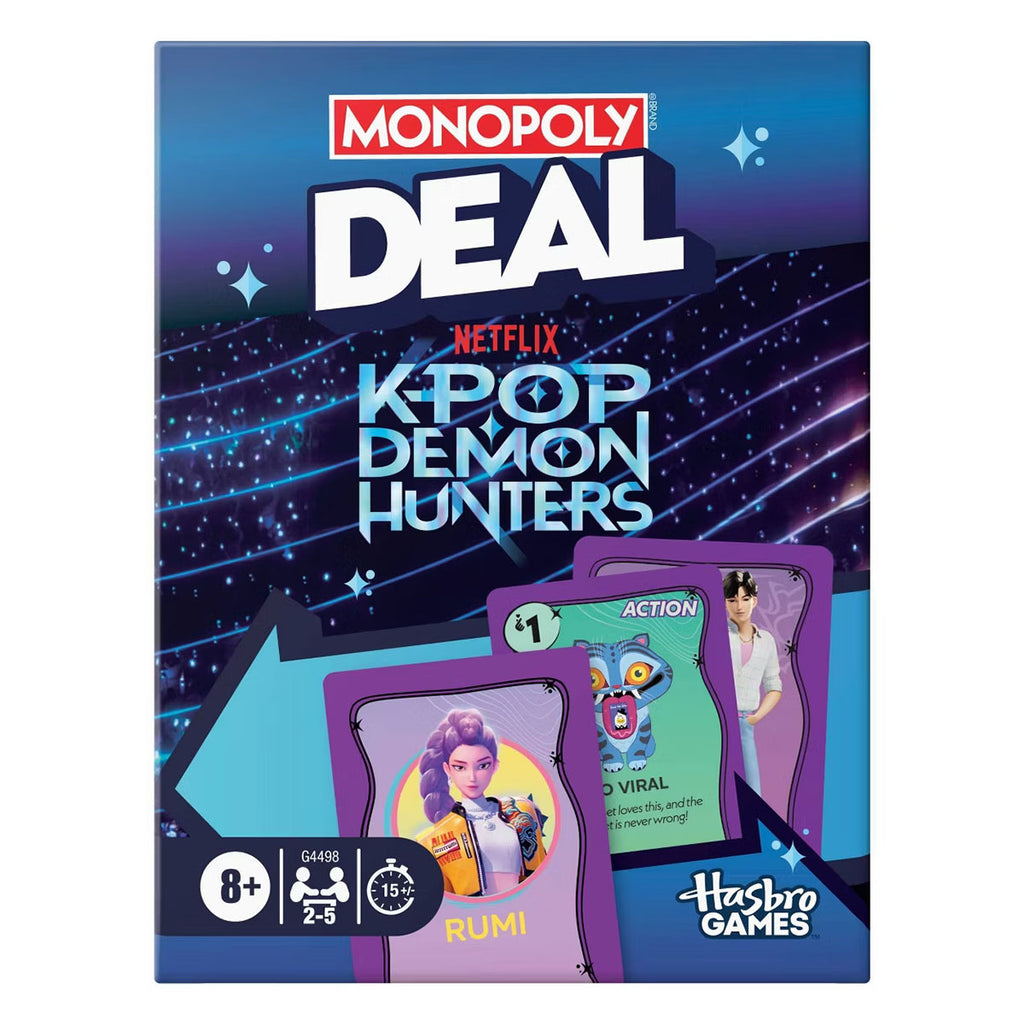 Monopoly Deal K-Pop Demon Hunters card game box Hasbro UK