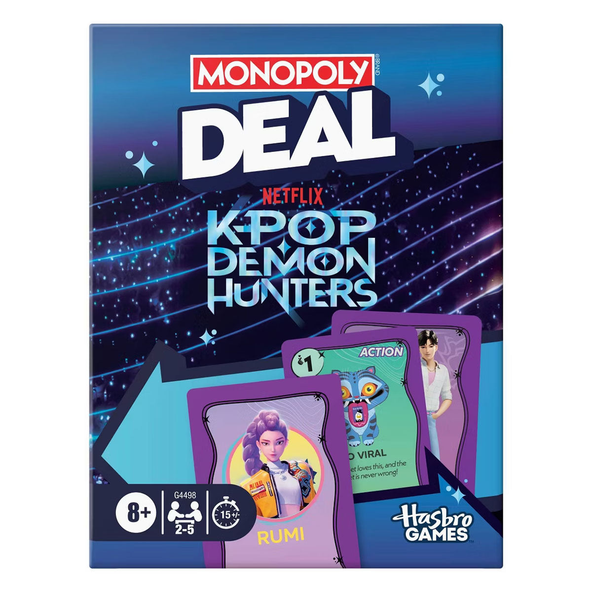Monopoly Deal K-Pop Demon Hunters card game box Hasbro UK