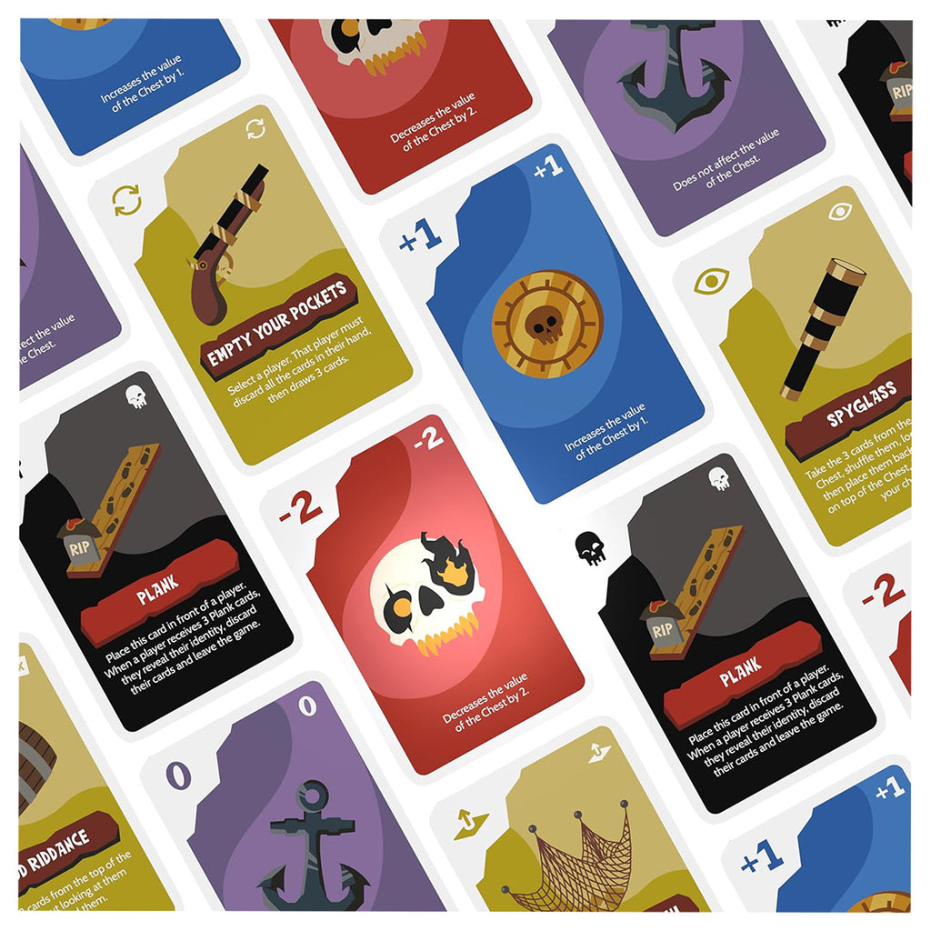 Traitors Aboard game cards and components close-up