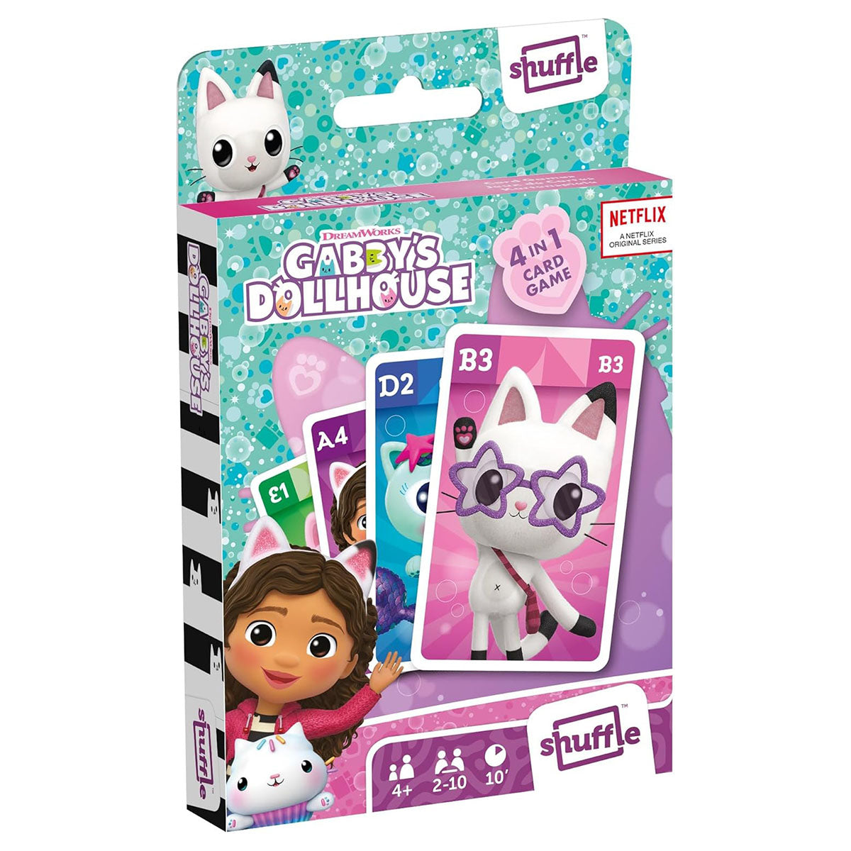 Shuffle Gabby's Dollhouse 4 in 1 Card Game