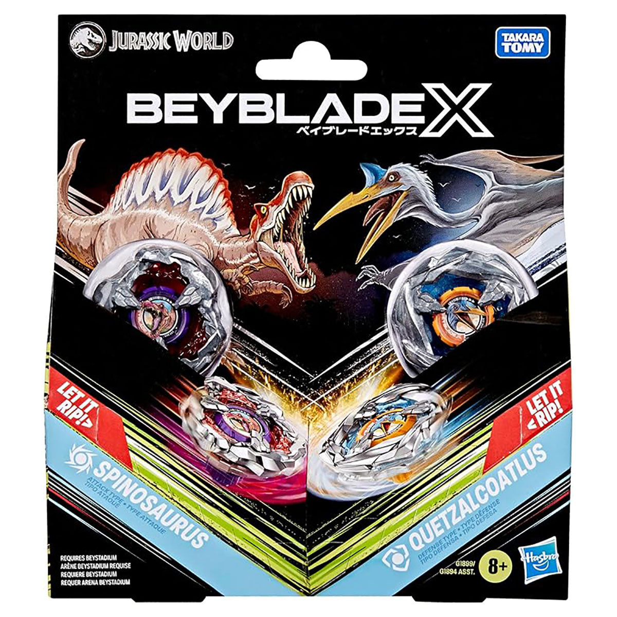  Beyblade X Jurassic World Spinosaurus vs Quetzalcoatlus Set