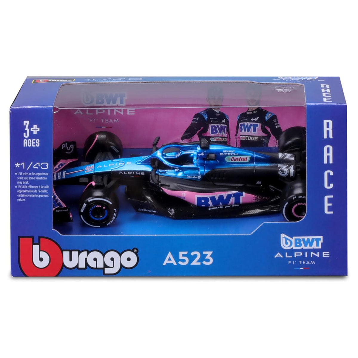 Bburago Alpine F1 A523 2023 Esteban Ocon 1:43 Race Car