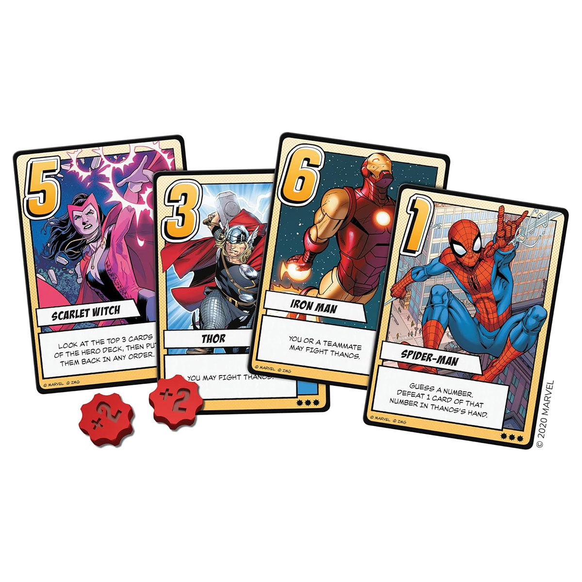 Infinity Gauntlet gameplay Marvel card deduction game setup