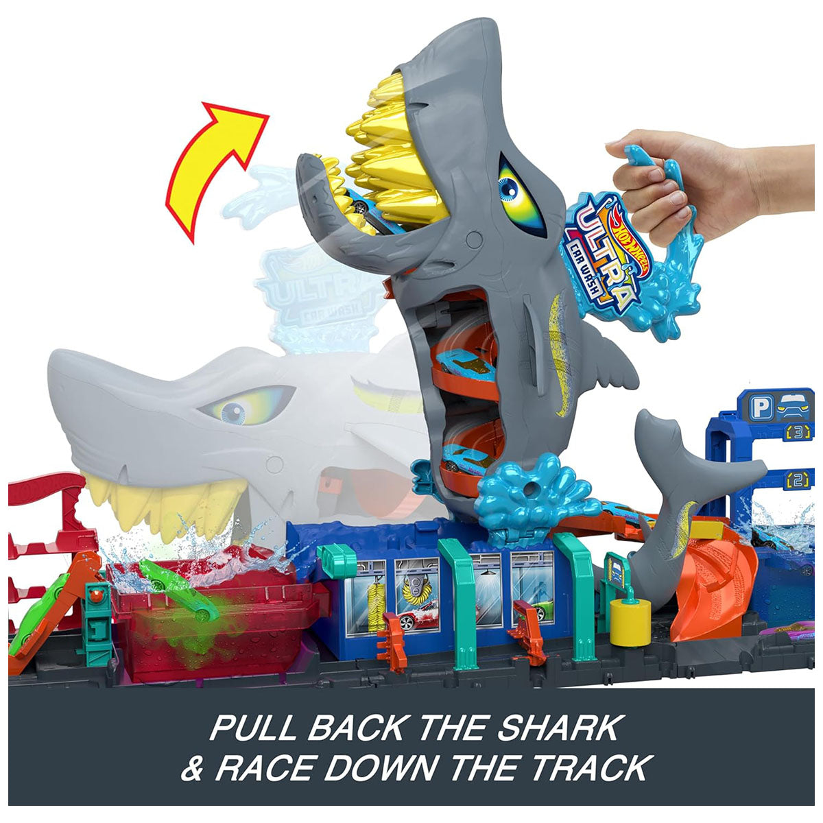 Hot Wheels City Ultra Shark Car Wash Playset