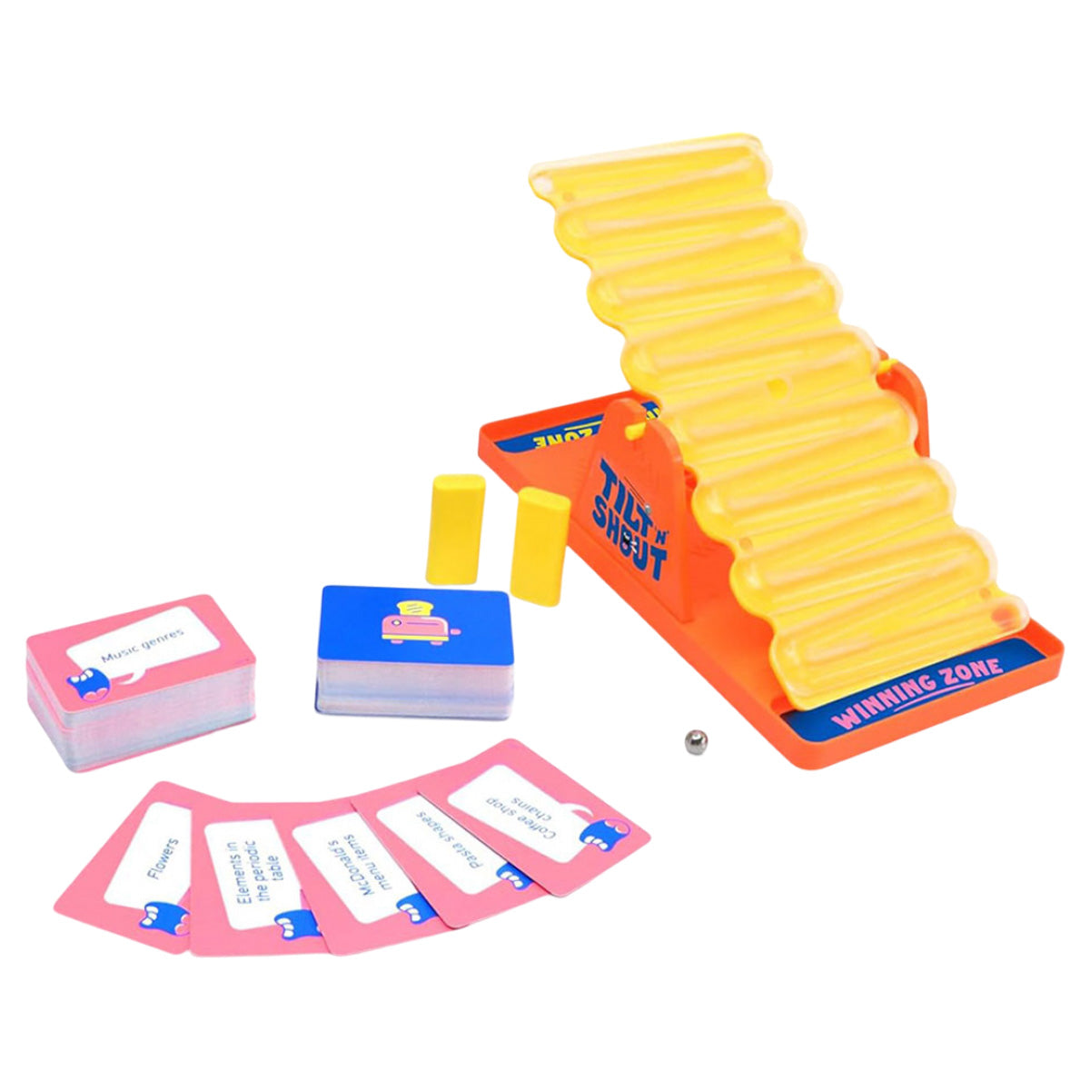 Tilt N Shout tabletop balance game components