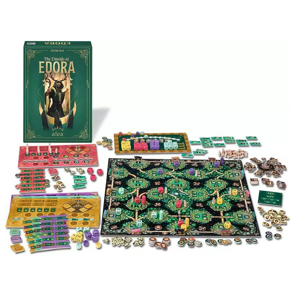 Druids of Edora gameplay Celtic forest board and components