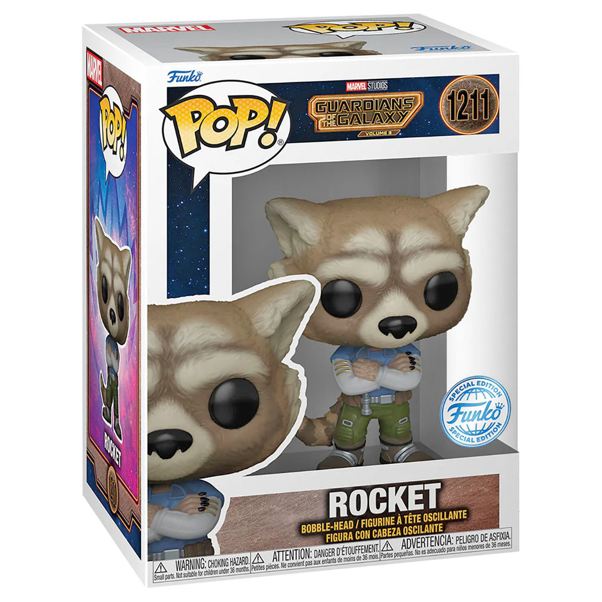 Funko Pop! Marvel Guardians of the Galaxy Volume 3: Rocket Bobble-Head Figure #1211