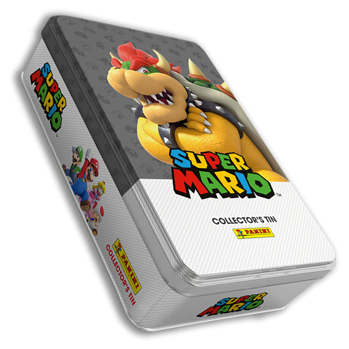 Panini Super Mario “It’s-a Me Mario!” Collector Tin Grey Bowser front