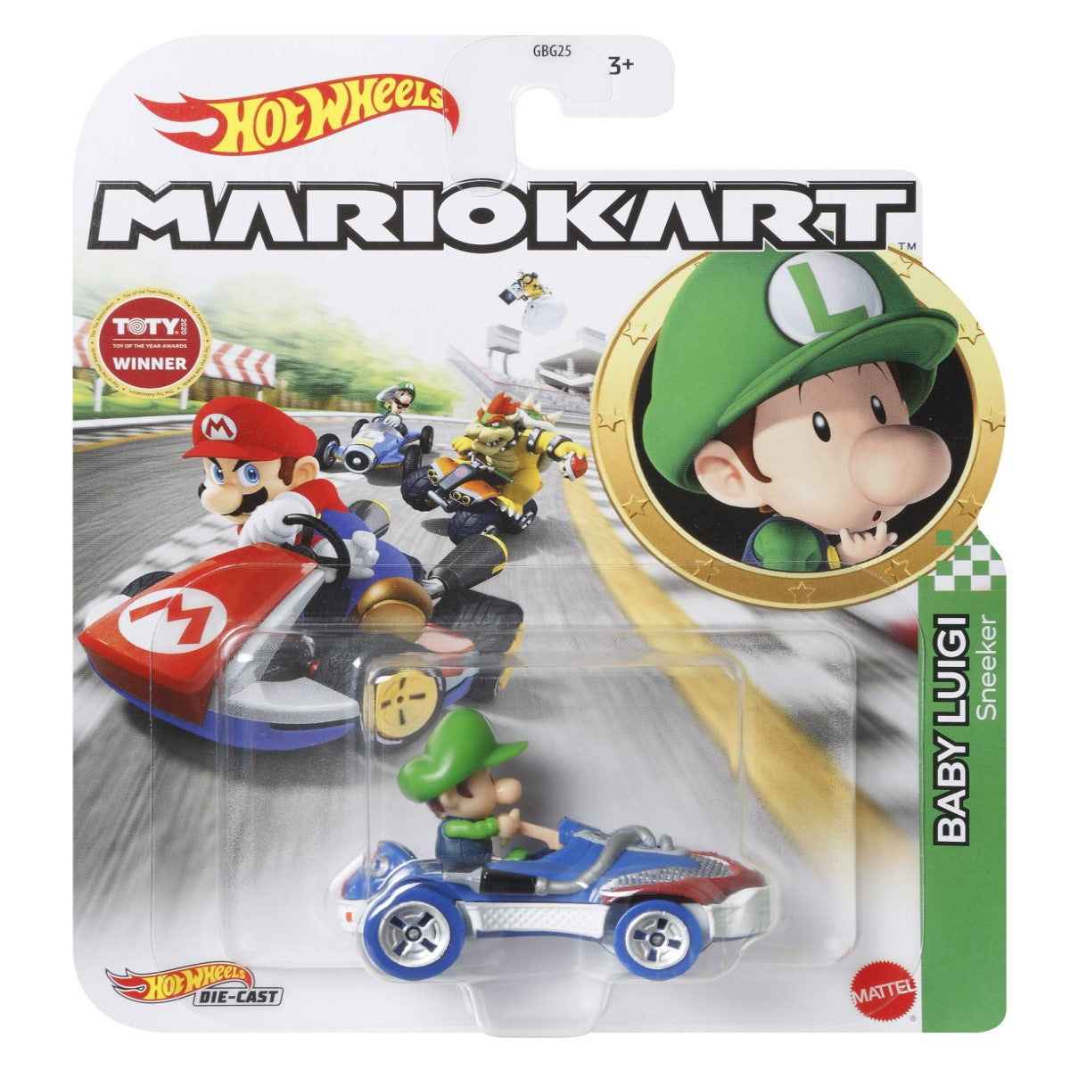 Hot Wheels Mario Kart Baby Luigi Sneeker Vehicle