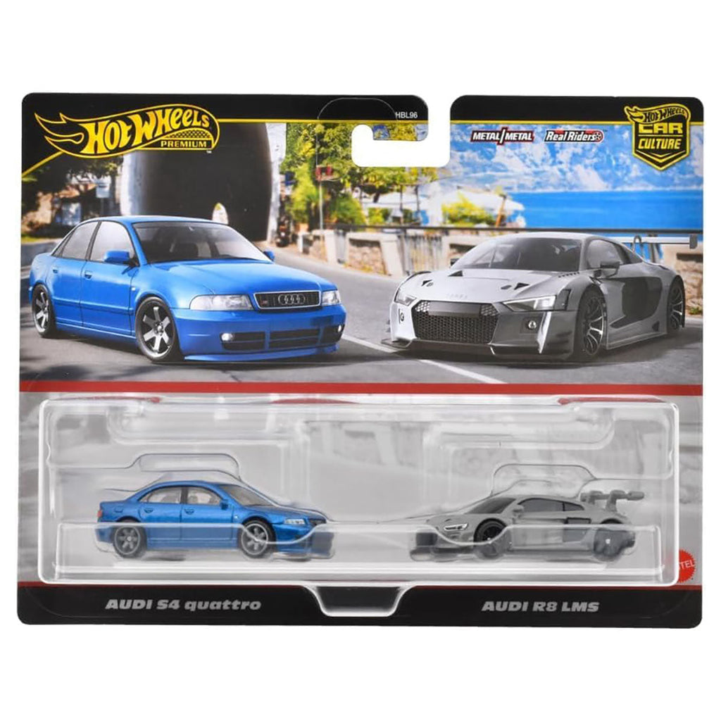 Hot Wheels Premium Car Culture: S4 Audi Quattro and Audi R8 LMS 1:64 Scale Cars