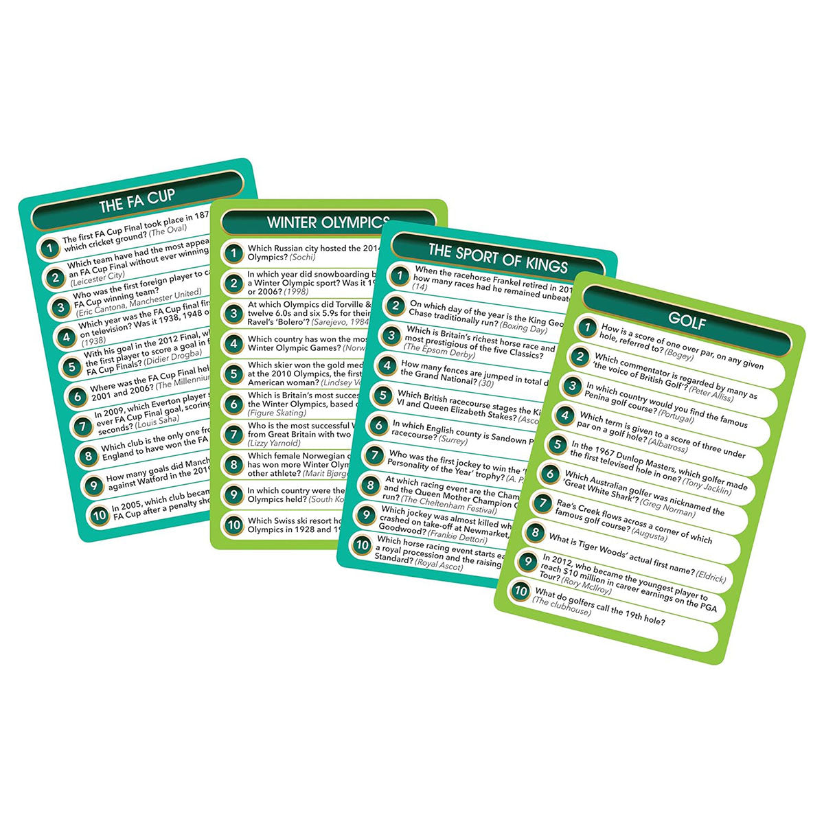 Top Trivia Sports Quiz Cards