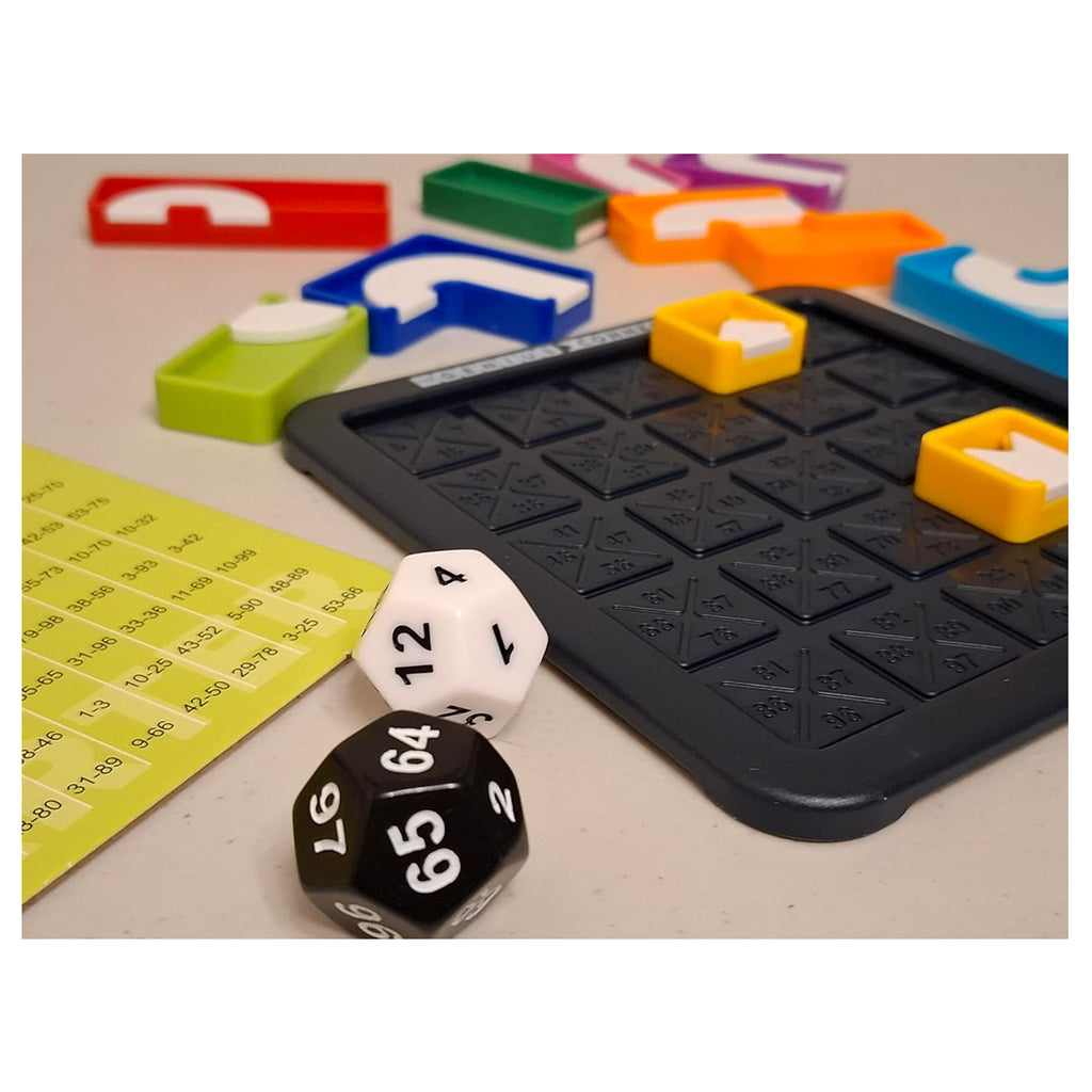 Genius Connection puzzle pieces and dice