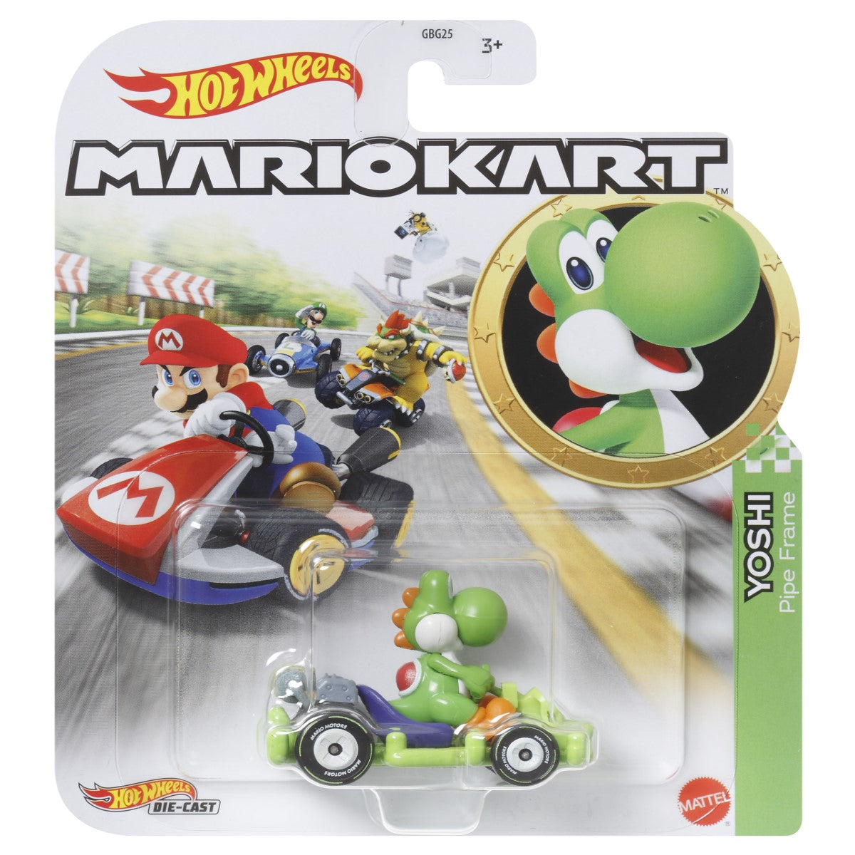 Hot Wheels Mario Kart: Yoshi Pipe Frame Vehicle