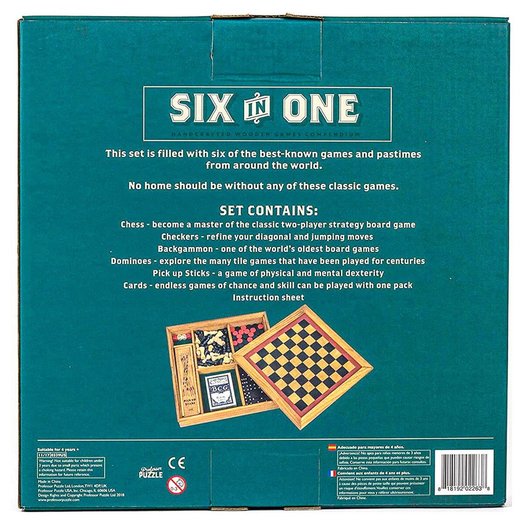 Six in One Wooden Games Compendium