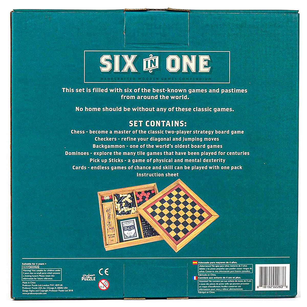 Six in One Wooden Games Compendium