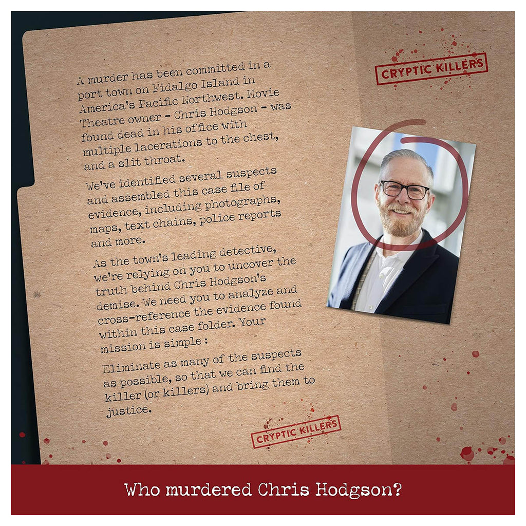 Cryptic Killers: Murder at the Movie Theatre Case File Game