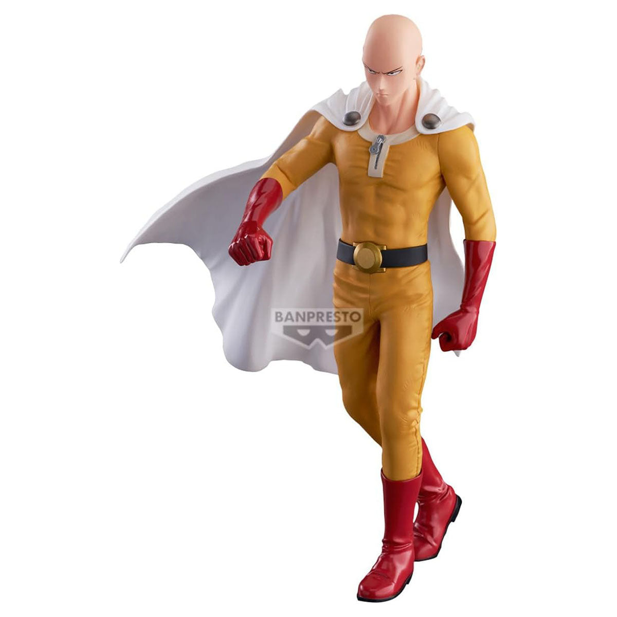 Saitama collectible anime figure close-up