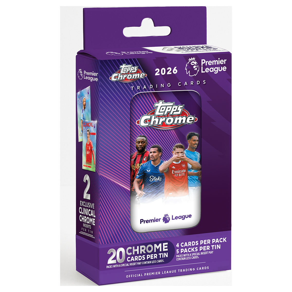 Topps Chrome Premier League 2026 Tin – Front View