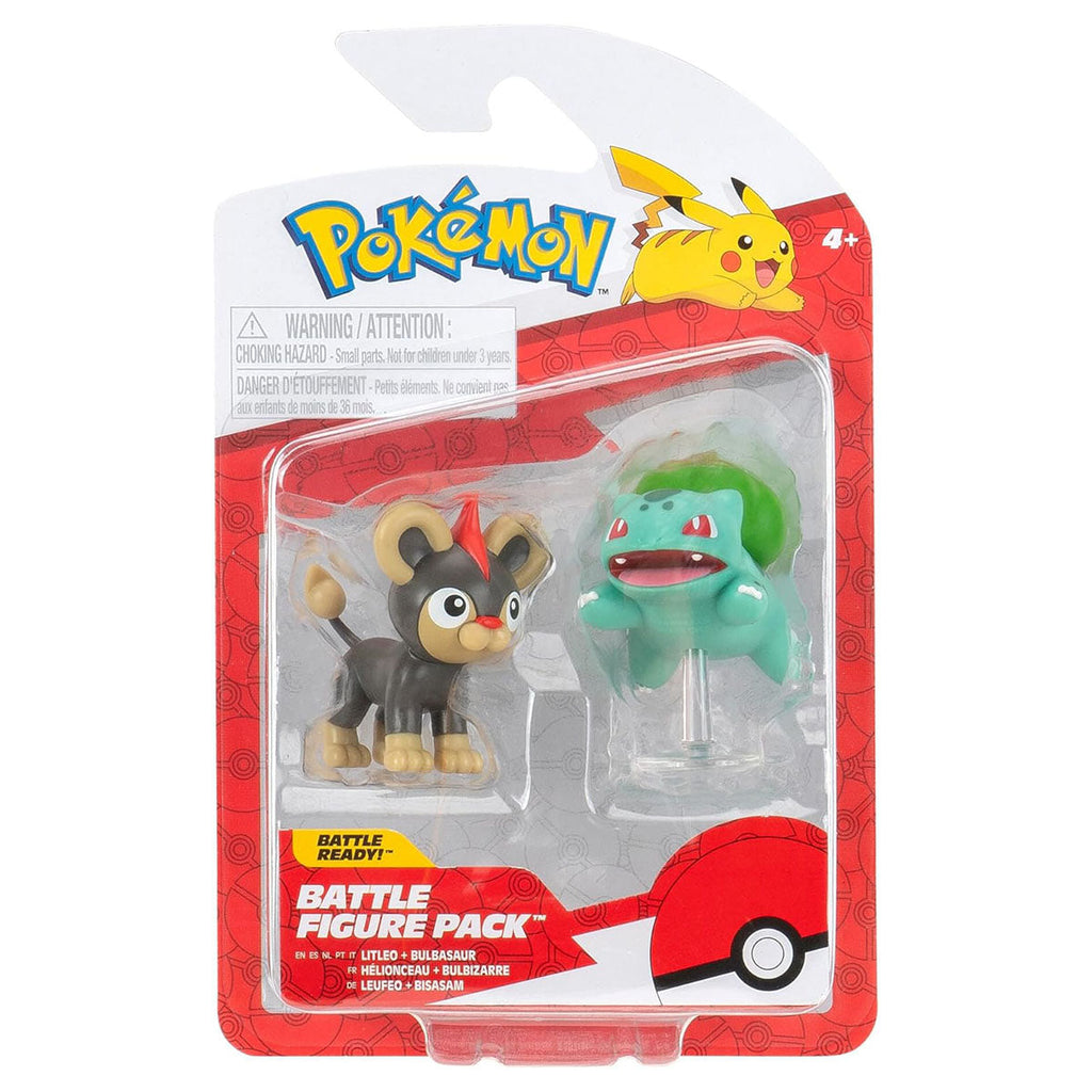 Pokémon Litleo & Bulbasaur Battle Figure Pack