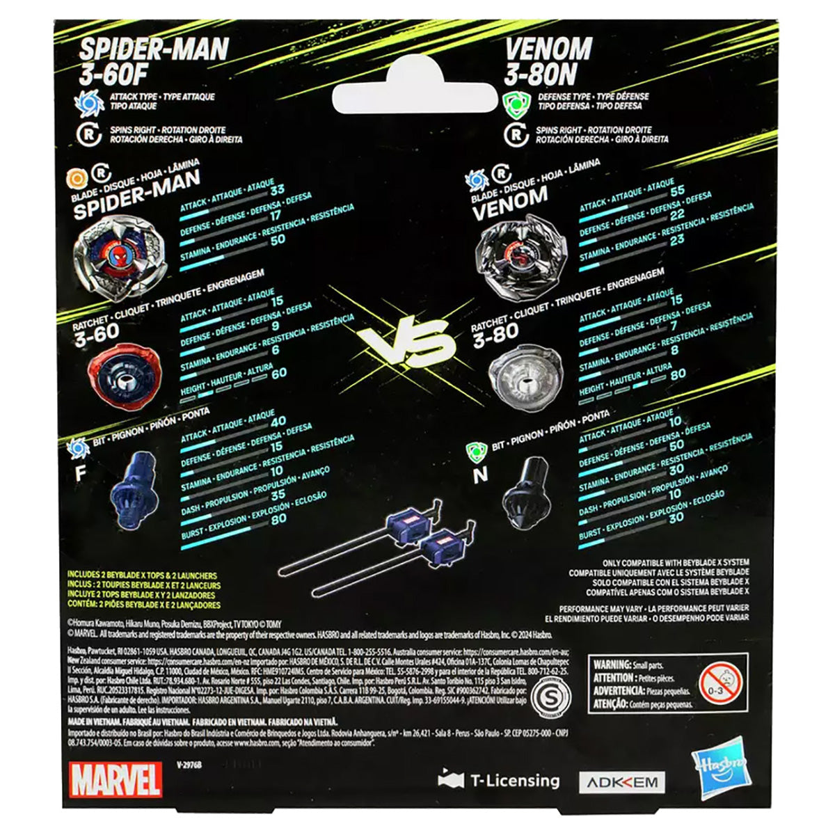 Beyblade X Marvel Spider-Man Vs Venom Set