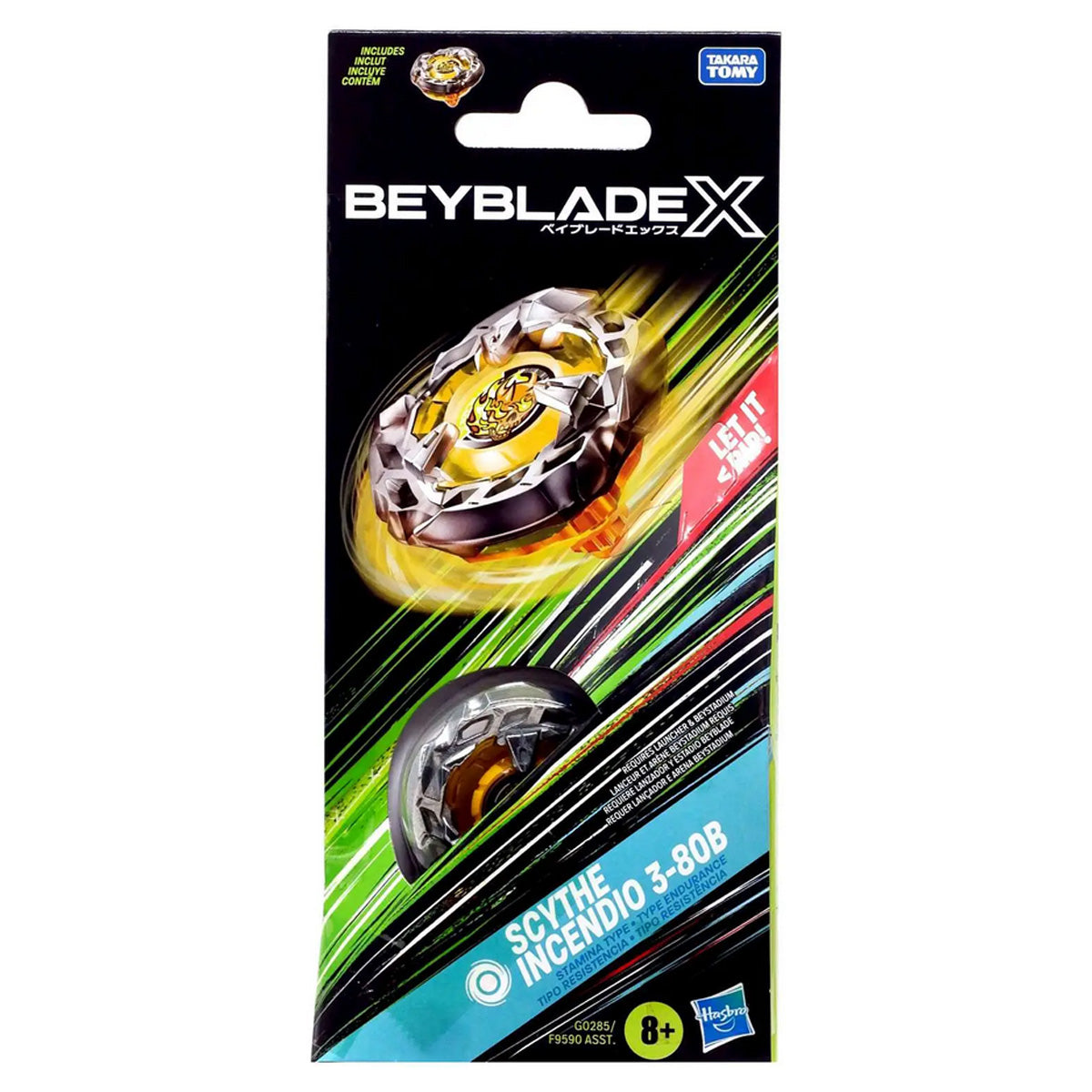 Beyblade X Scythe Incendio 3-80B Stamina Type Single Pack