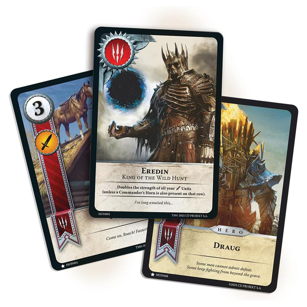 Gwent Witcher card game faction cards close up gameplay