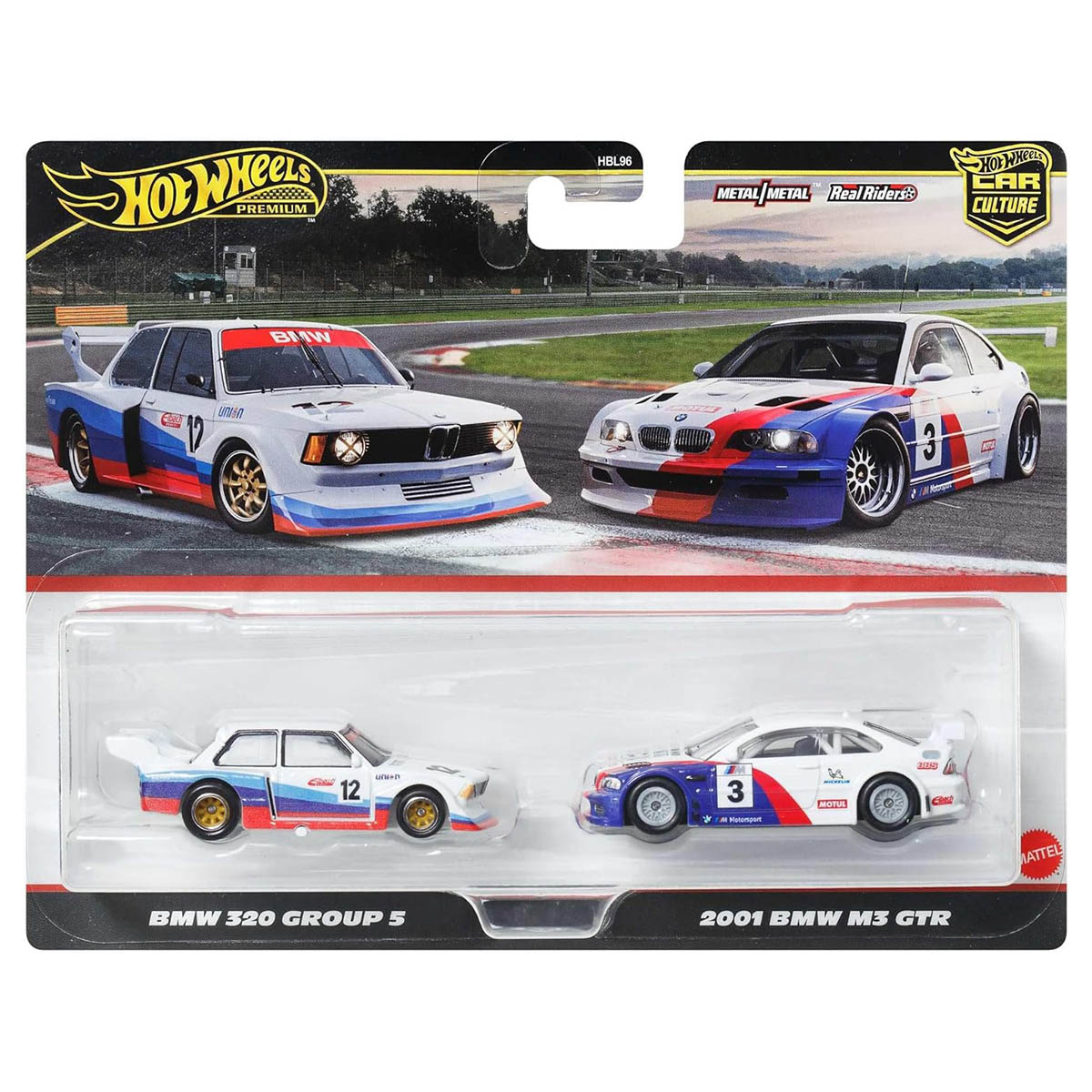 Hot Wheels Car Culture: BMW 320 Group 5 & 2001 BMW M3 GTR 1:64 Cars (2 Pack)