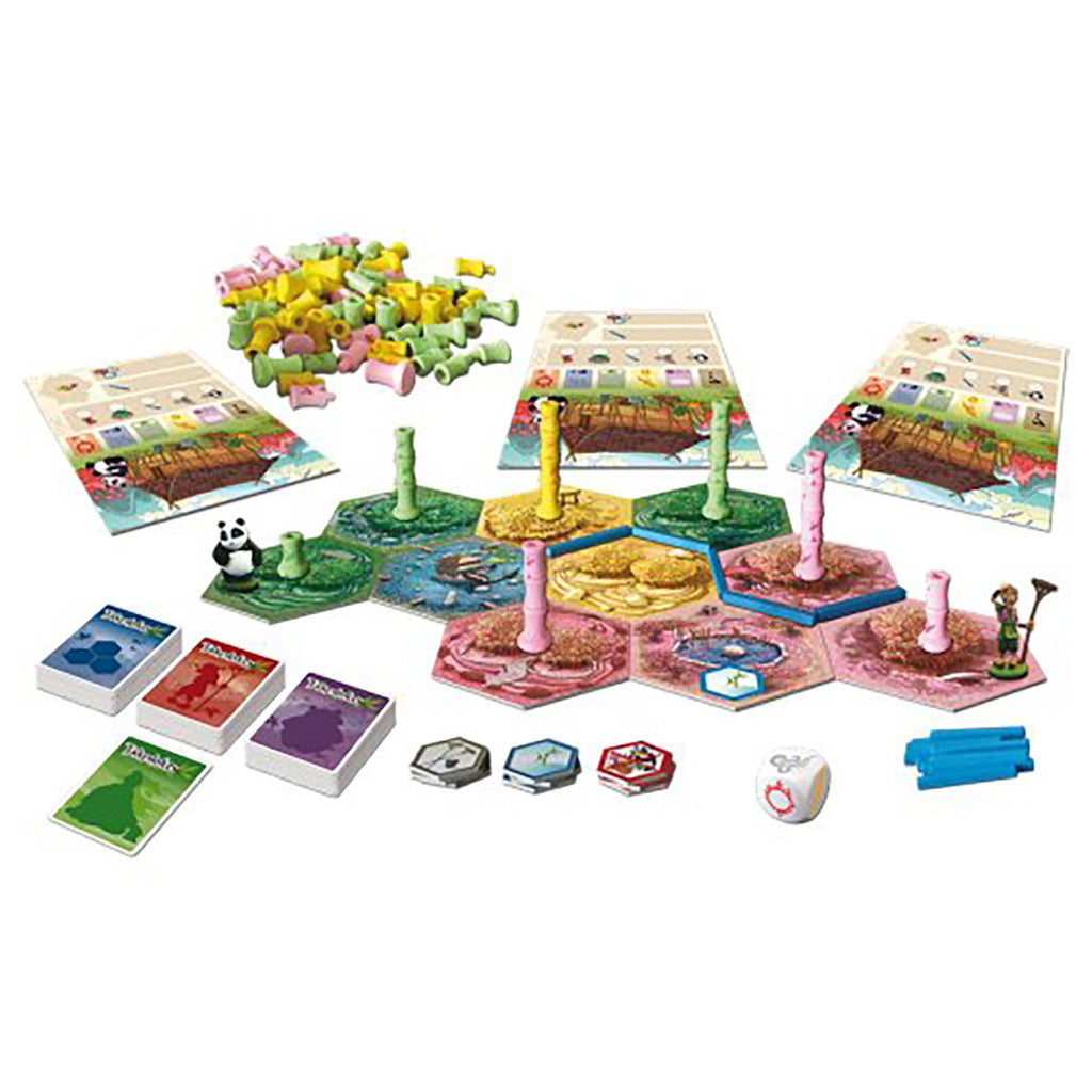 Takenoko strategy game with panda and bamboo