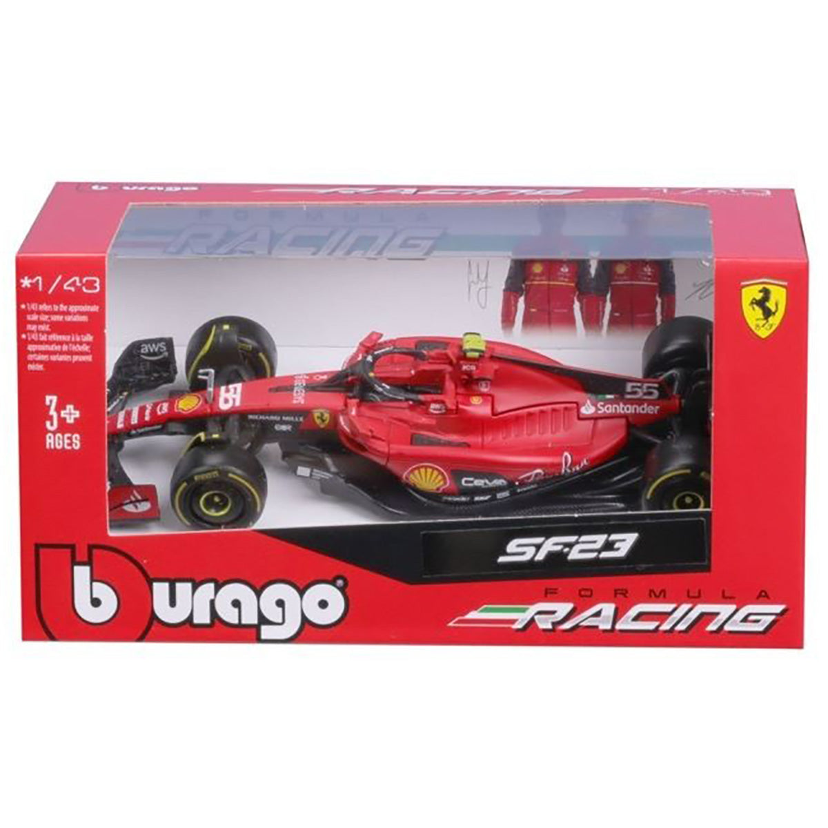 Bburago Ferrari F1 SF-23 Carlos Sainz 1:43 Race Car