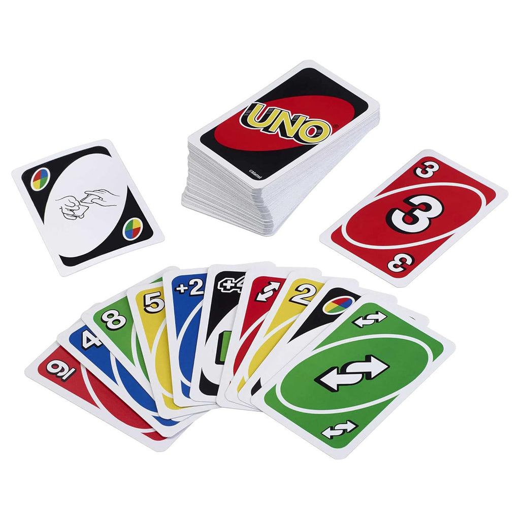 UNO gameplay cards colour matching action cards setup